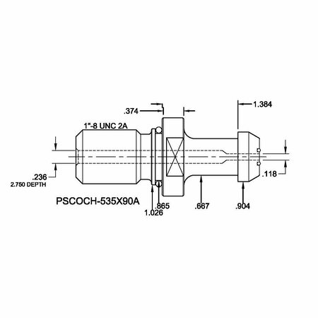 TJ DAVIES CO Coolant Through Retention Knob PSCOCH-535X90A